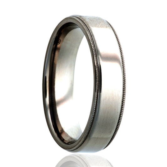 Titanium Comfort Fit Ring with Polished Finish