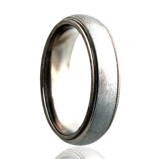 Titanium Ring with Satin Finish and Millgrain Edge