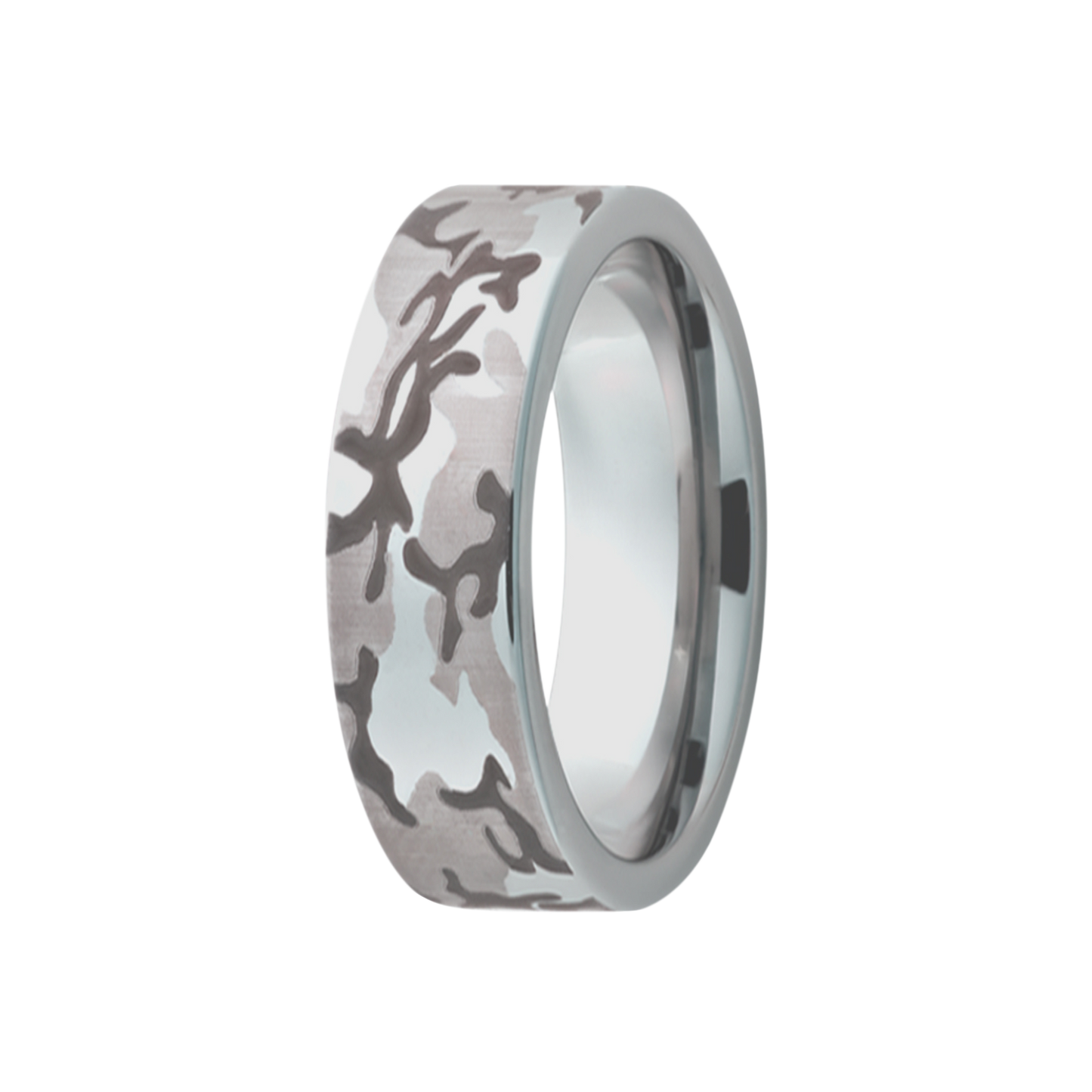 Tungsten Comfort Fit Polished Camo Ring