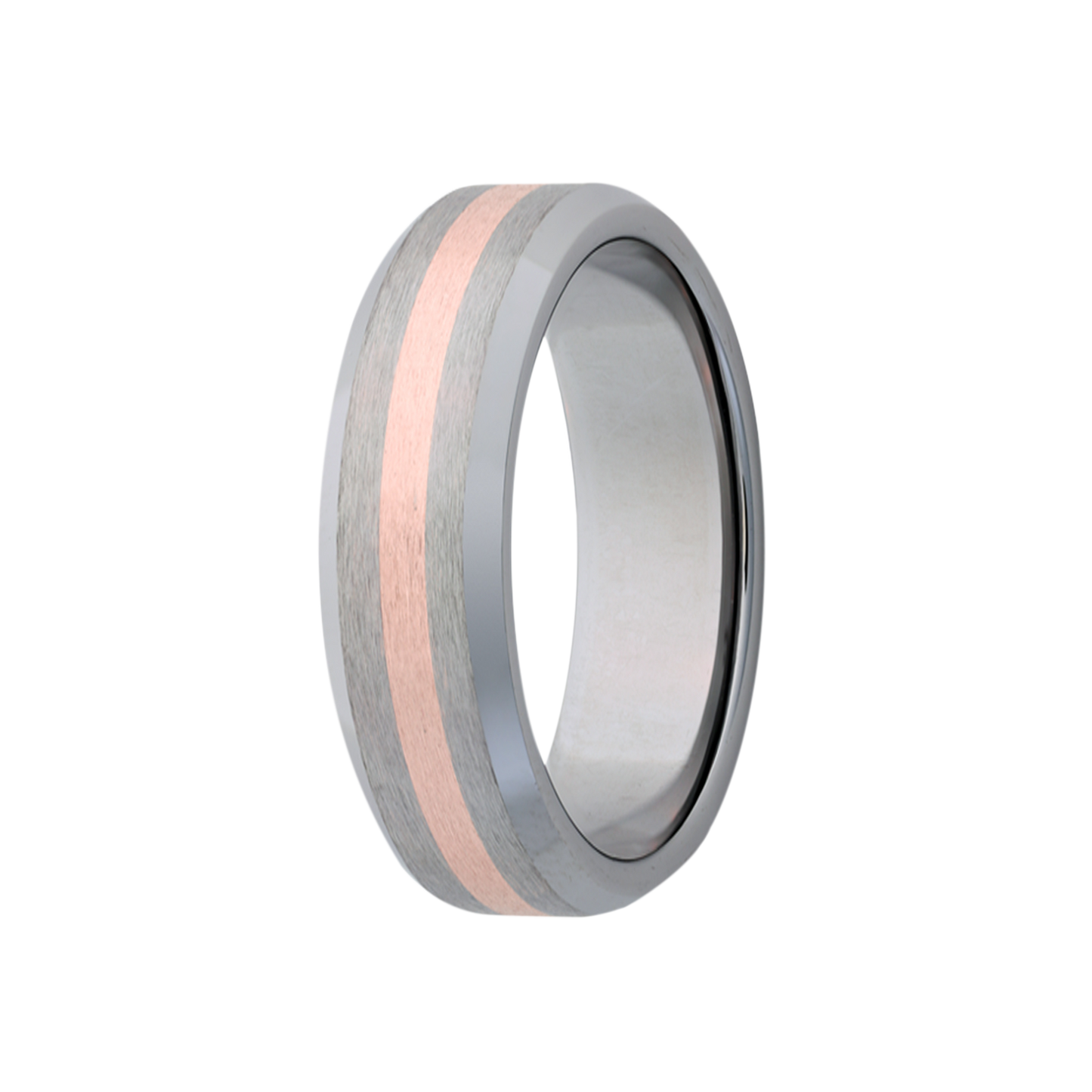 Tungsten Rose Gold Comfort Fit Satin Ring