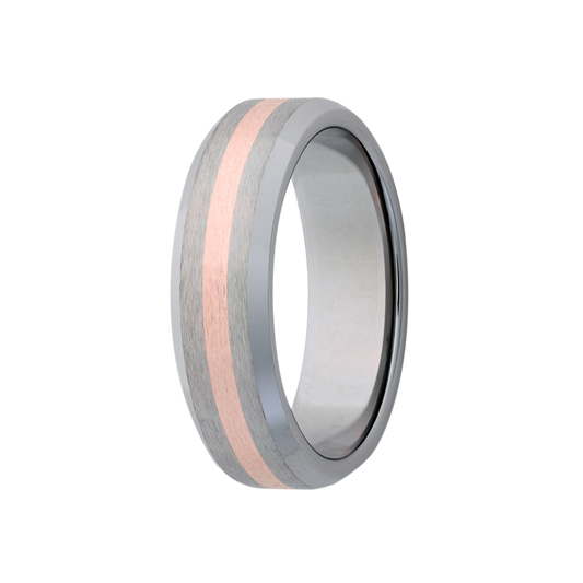 Tungsten Rose Gold Comfort Fit Satin Ring