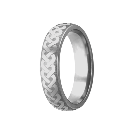 Tungsten Comfort Fit Polished Celtic Weave Ring