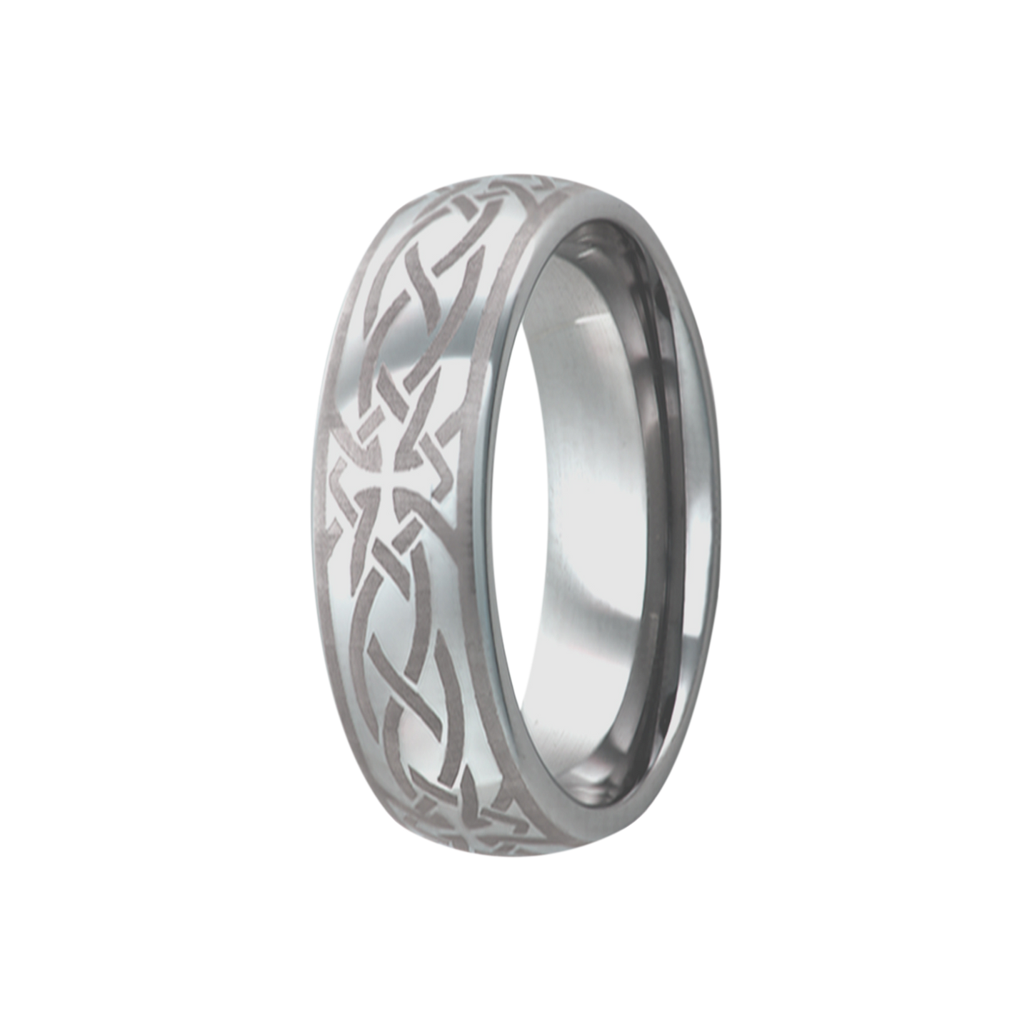 Tungsten Comfort Fit Polished Celtic Cross Ring