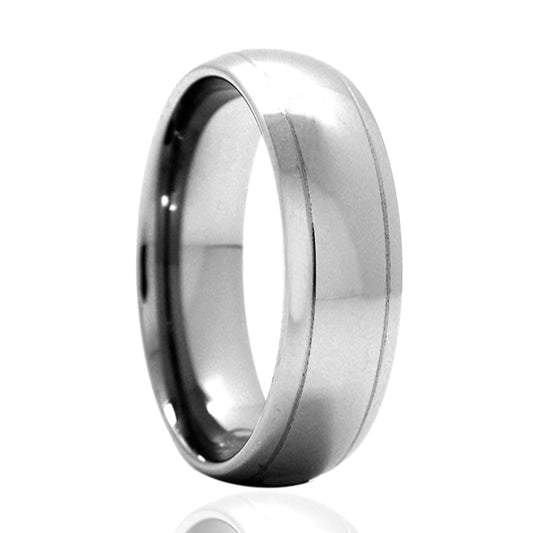 Tungsten Dome Ring Polished with Offset Grooves
