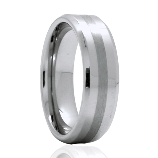Tungsten Comfort Fit Ring with Polished Finish