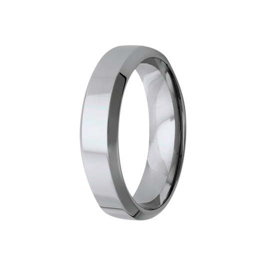 Tungsten Comfort Fit Polished Top Ring - Quick Ship