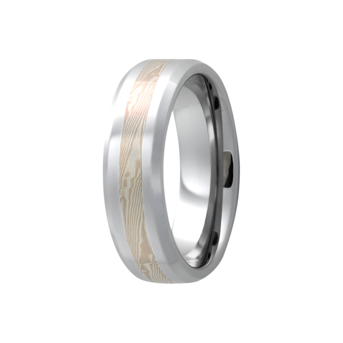 Tungsten White Gold Shakudo Ring Comfort Fit