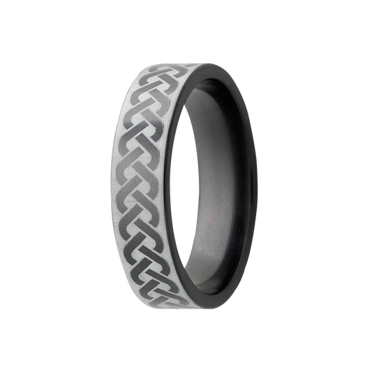 Zirconium Comfort Fit Polished Celtic Weave Ring