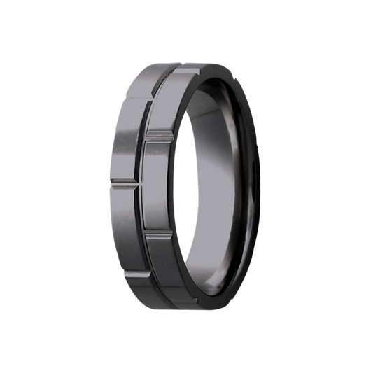 Zirconium Milled Pattern Polished Comfort Fit Ring