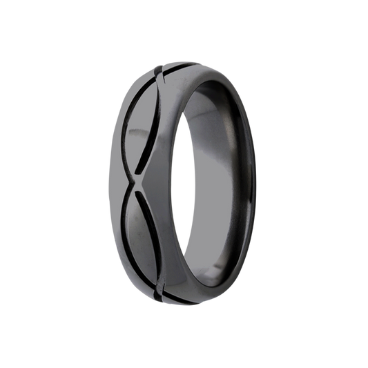 Zirconium Dome Ring with Polished Milled Finish