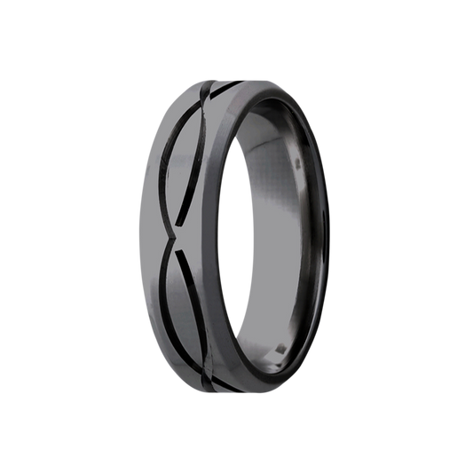 Zirconium Comfort Fit Ring with Polished Finish