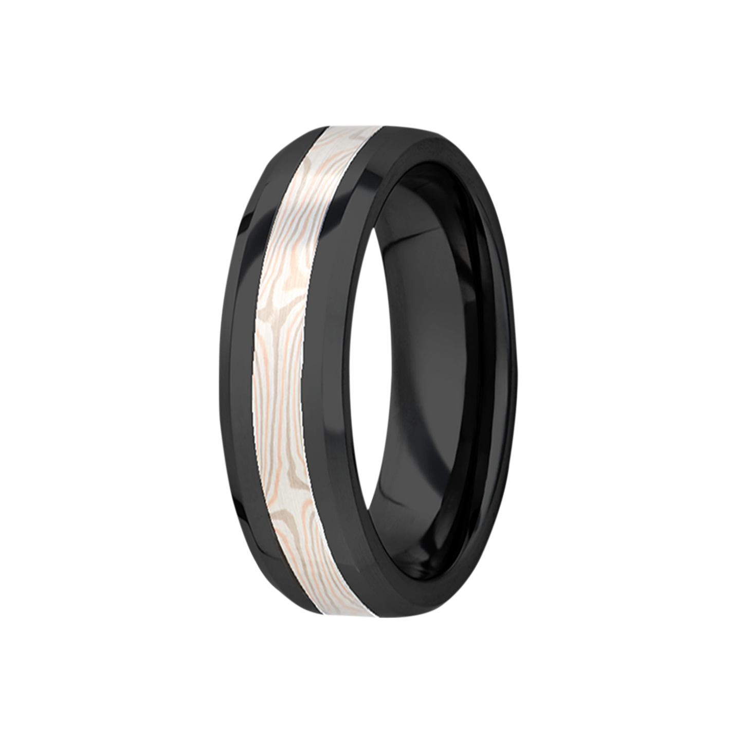 Zirconium Mokume Gane Ring, Polished Finish, Comfort Fit