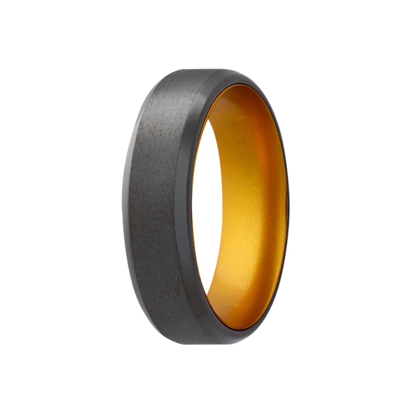 Zirconium Comfort Fit Ring with Yellow Sleeve