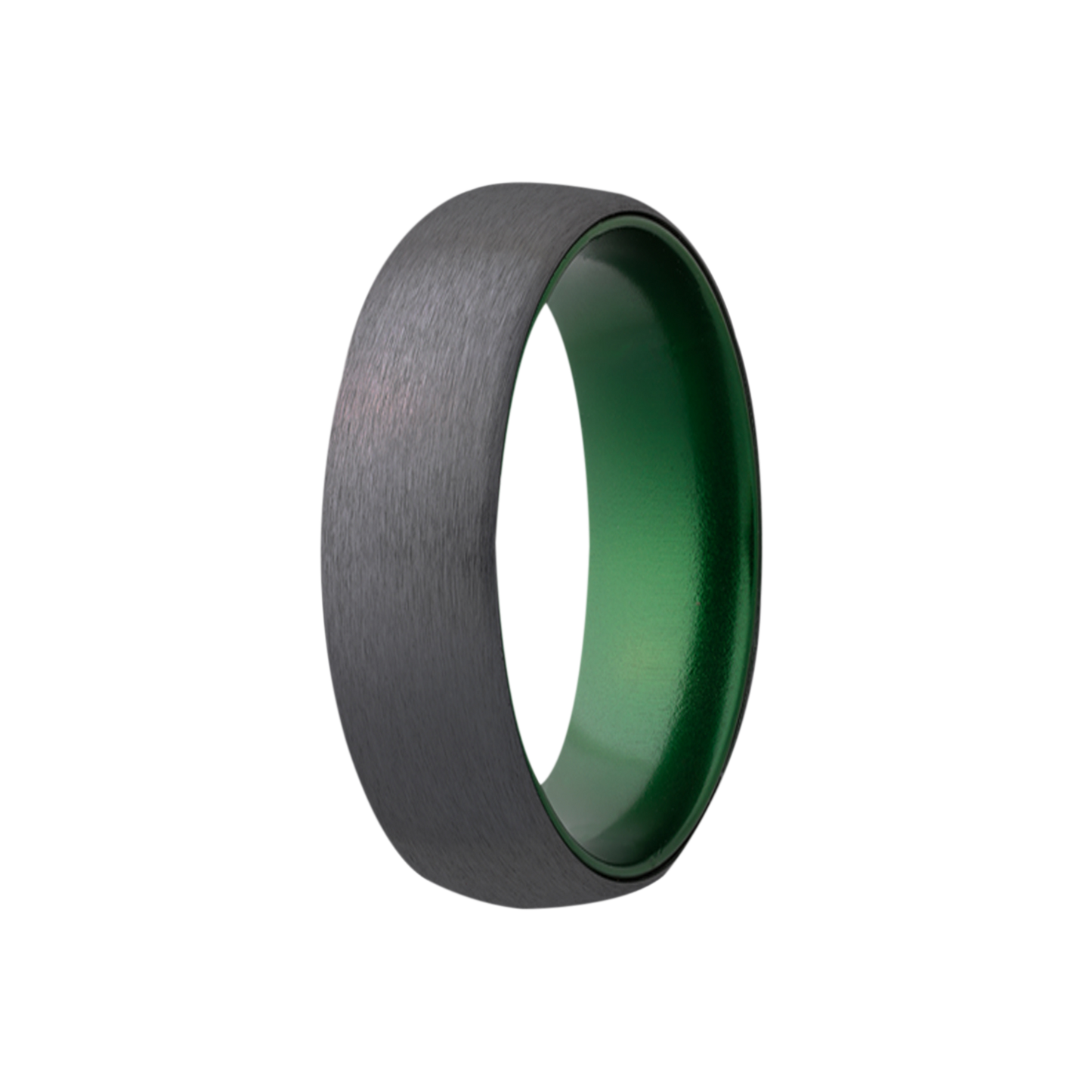 Zirconium Dome Comfort Fit Satin Green Ring