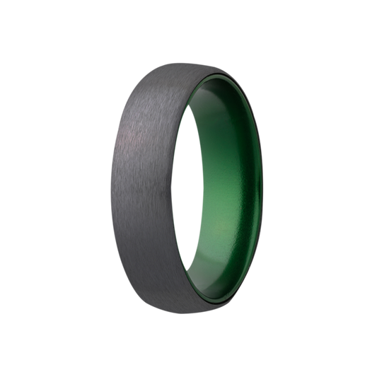 Zirconium Dome Comfort Fit Satin Green Ring