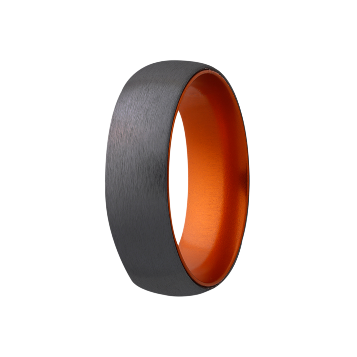 Zirconium Comfort Fit Satin Ring with Orange Sleeve