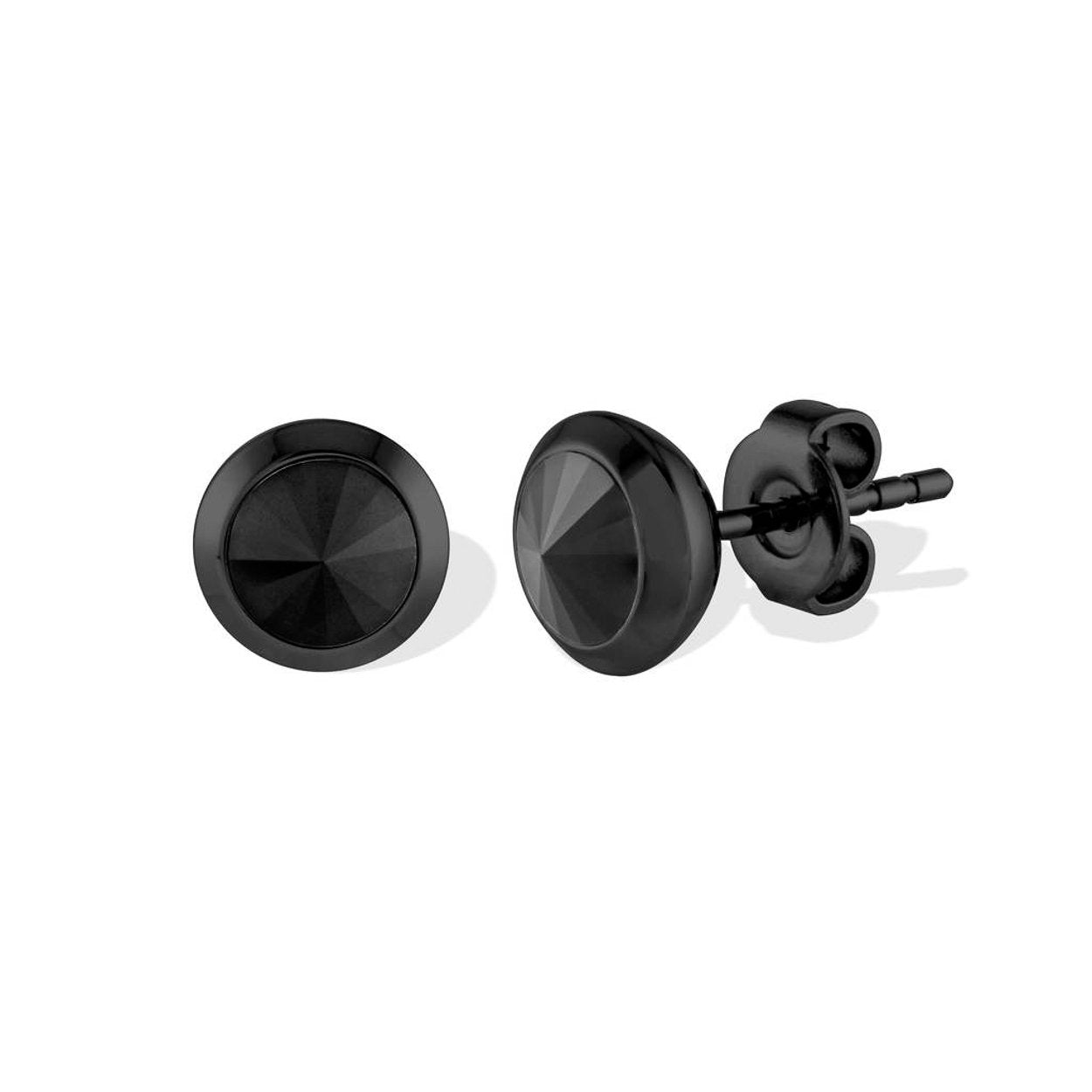 BLACK CZ STUD EARRINGS