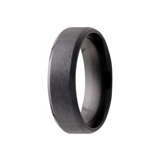 Zirconium Comfort Fit Ring with Satin Finish