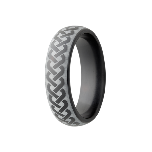 Zirconium Comfort Fit Polished Celtic Weave Ring