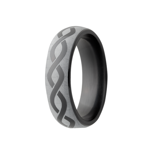 Zirconium Dome Ring - Polished Finish, Infinity Engraving