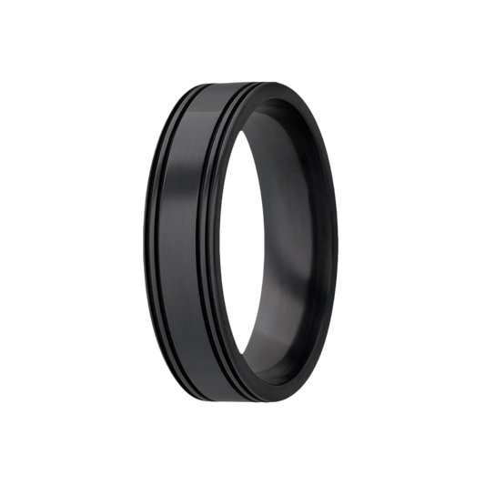 Zirconium Comfort Fit Ring with Polished Top