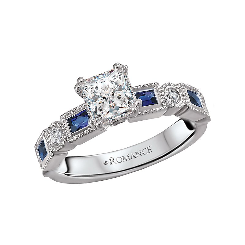 Romance Sapphire and Diamond Semi-Mount Ring