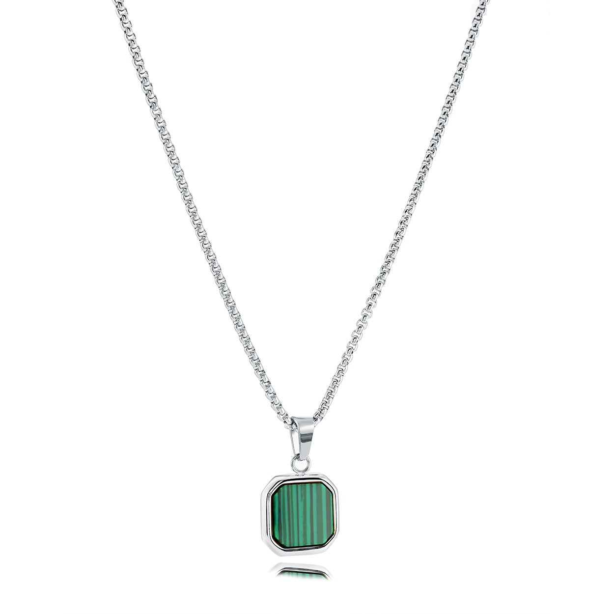 GEMSTONE OCTAGON PENDANT
