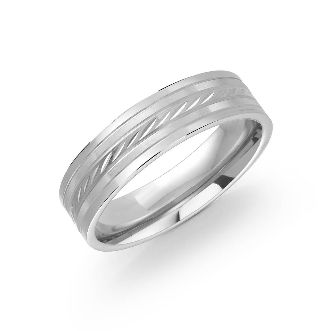 8MM DIAMOND CUT CENTRE TITANIUM BAND