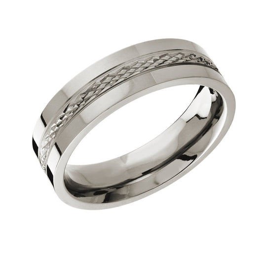 6MM DIAMOND CUT TITANIUM BAND