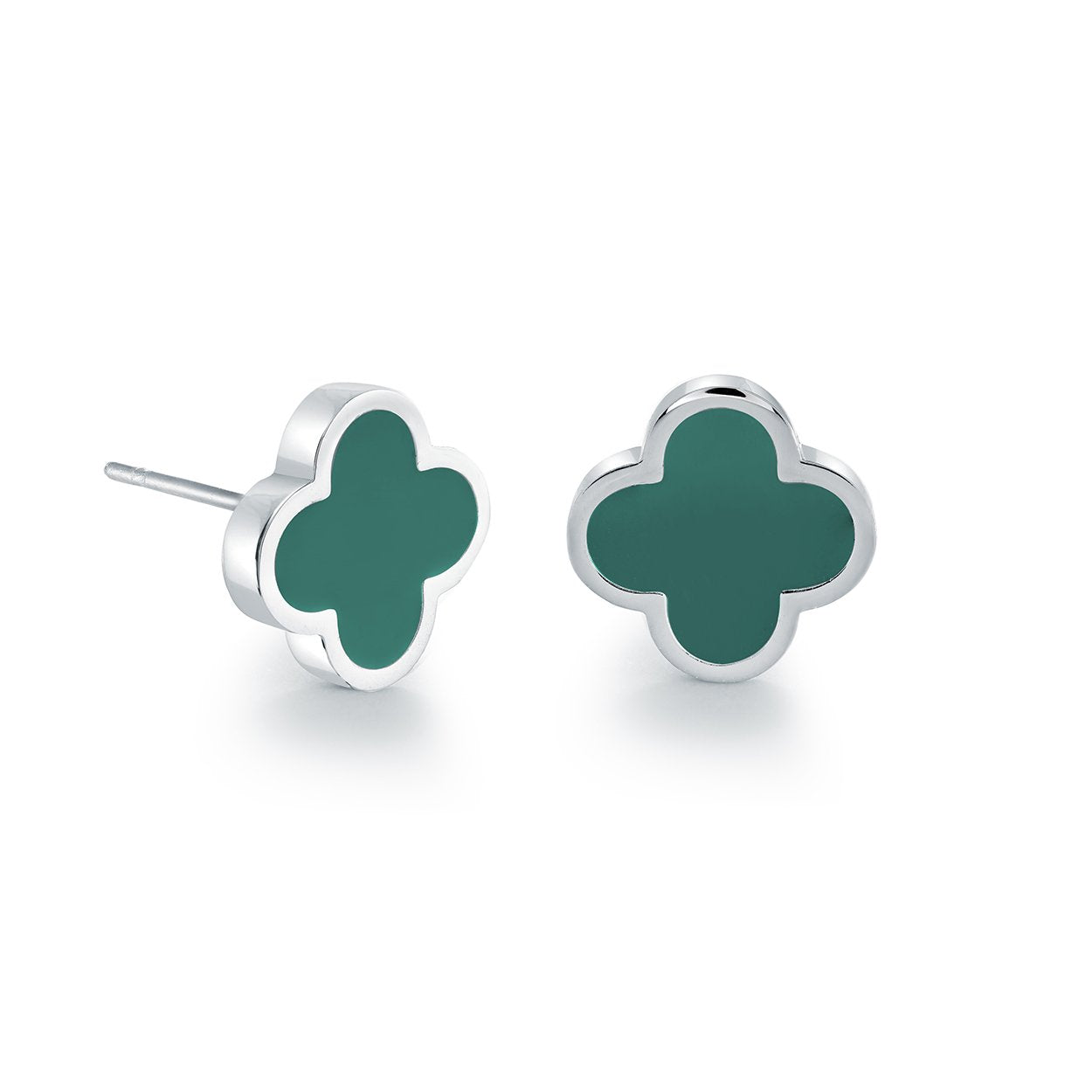 10MM ENAMEL CLOVER STUDS