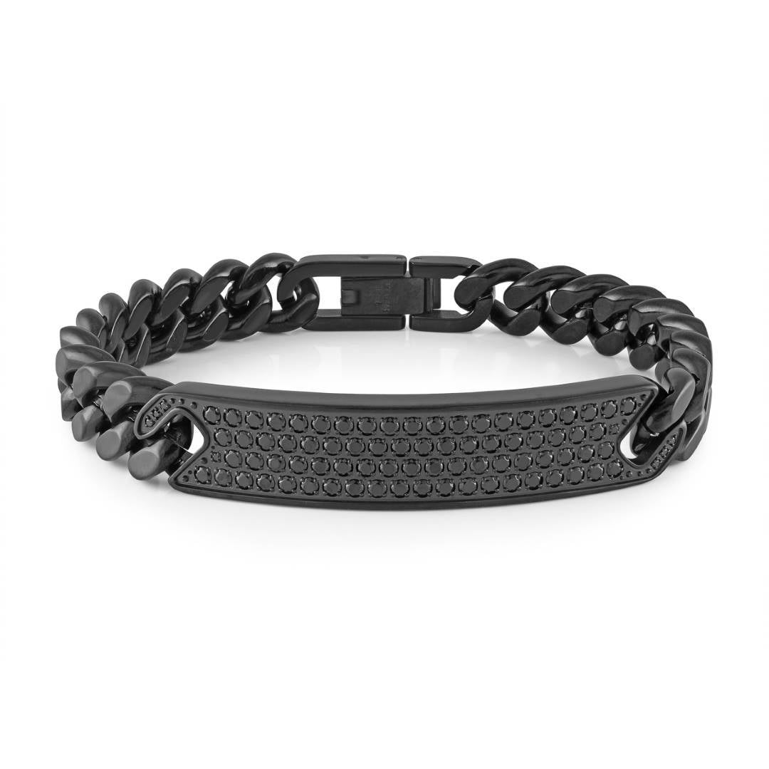 10MM CURB CZ ID-PLATE BRACELET