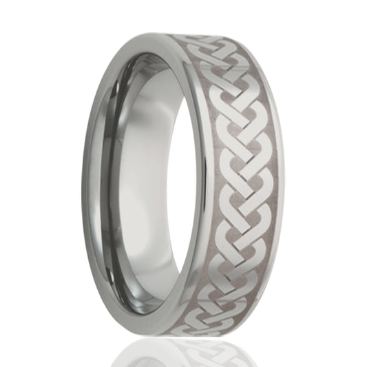 Cobalt Comfort Fit Polished Celtic Weave Ring