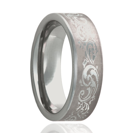 Cobalt Comfort Fit Polished Ring with Engraving