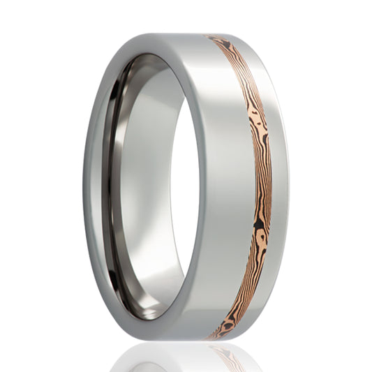 Cobalt Shakudo Inlay Ring - Polished Finish