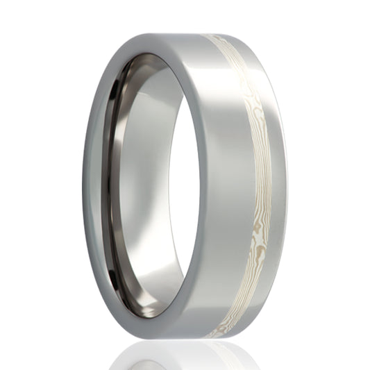 Cobalt Shakudo Inlay Ring - Polished Finish