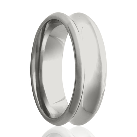 Cobalt Comfort Fit Polished Concave Center Ring