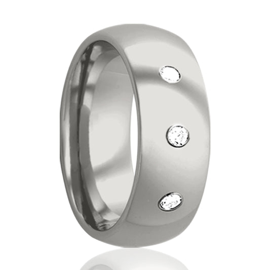 Cobalt Dome Comfort Fit Polished Diamond Ring