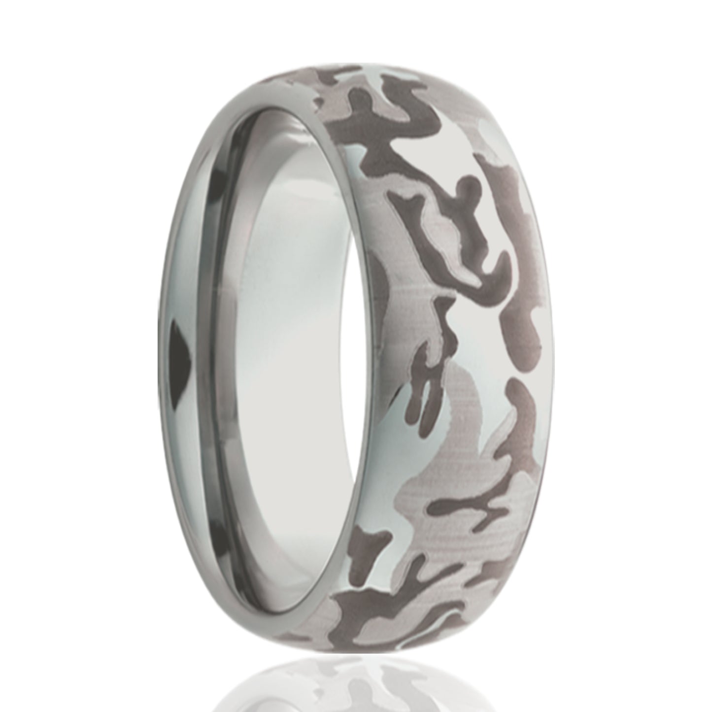 Cobalt Dome Polished Ring with Camo Engraving