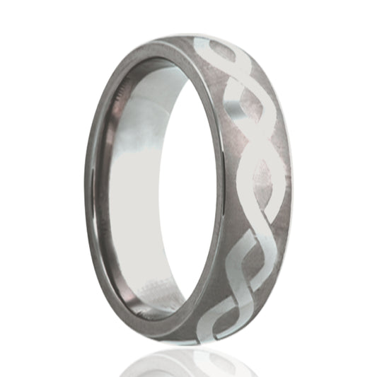 Cobalt Dome Polished Ring with Infinity Engraving