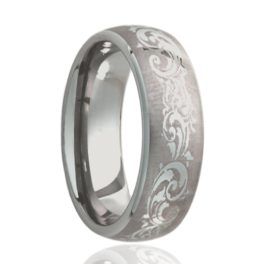Cobalt Dome Polished Ring with Engraving
