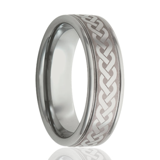 Cobalt Comfort Fit Ring with Celtic Weave