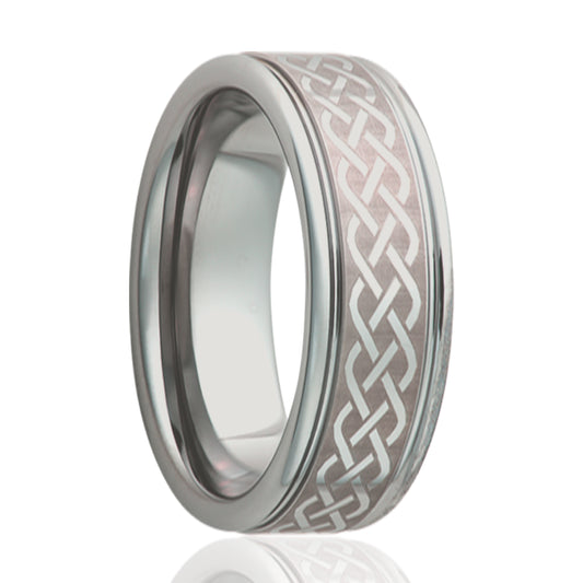 Cobalt Comfort Fit Ring with Celtic Weave