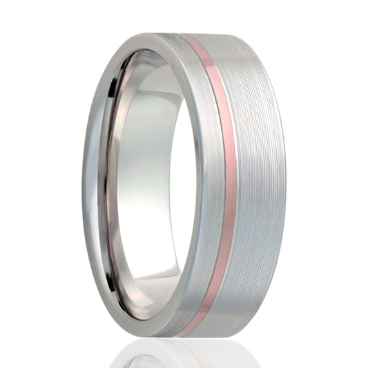 Cobalt Rose Gold Inlay Ring Comfort Fit
