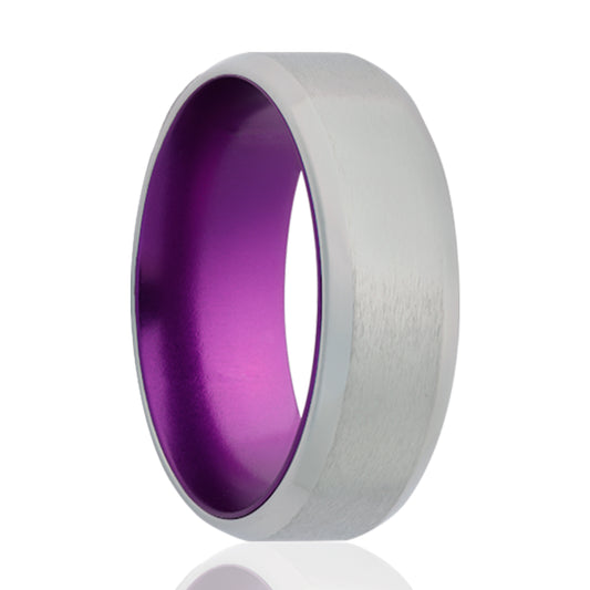 Cobalt Comfort Fit Ring with Purple Sleeve