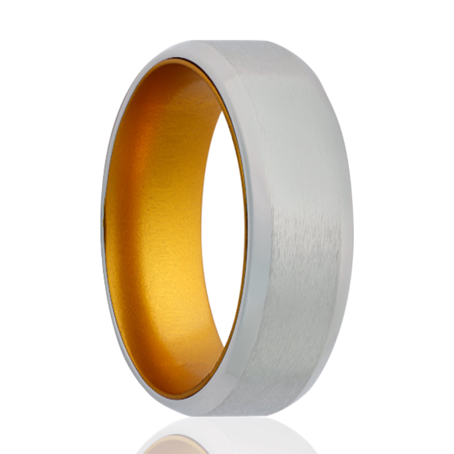 Cobalt Comfort Fit Ring with Yellow Sleeve