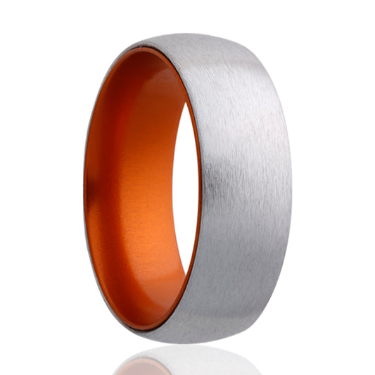 Cobalt Dome Satin Ring with Orange Sleeve