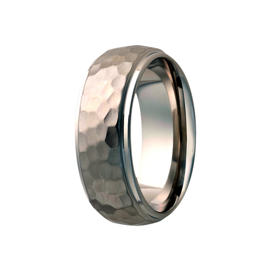 Tungsten Hammered Dome Step Edge Ring - Polished