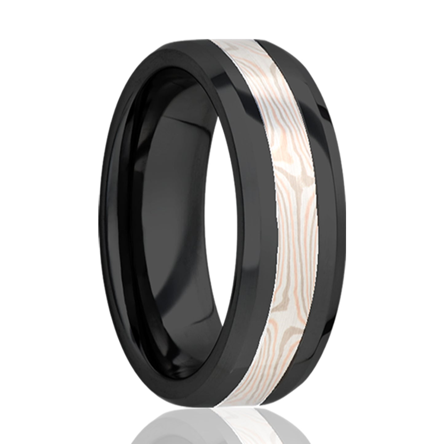 Zirconium Mokume Inlay Ring - Polished Finish