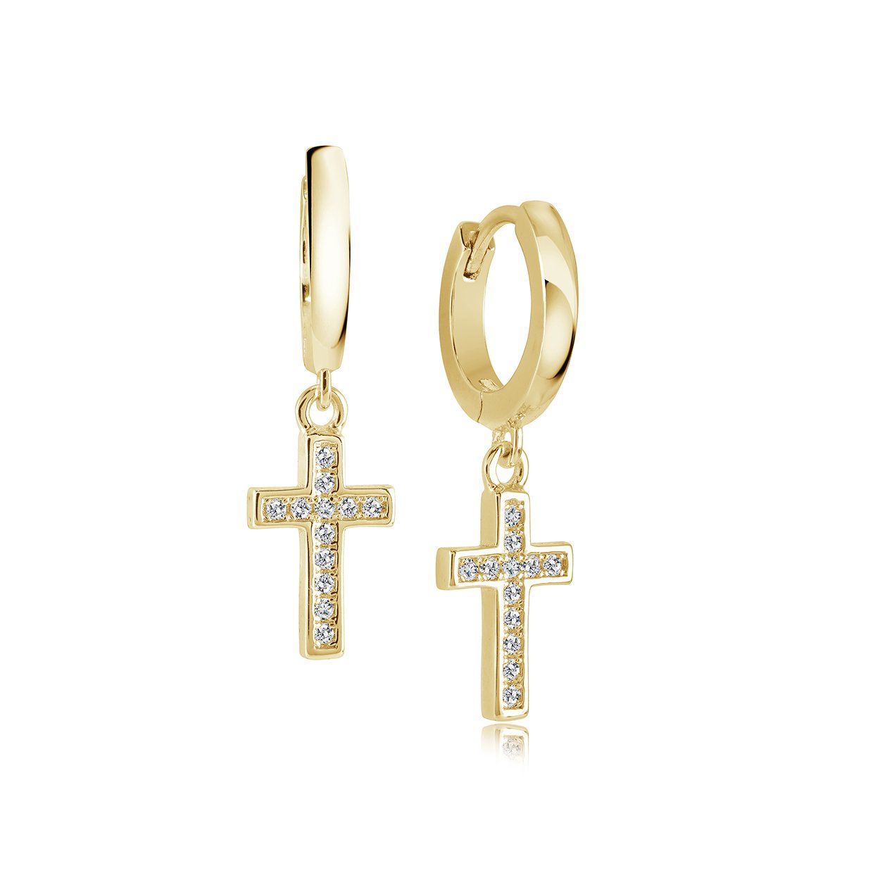 CZ CROSS EARRINGS
