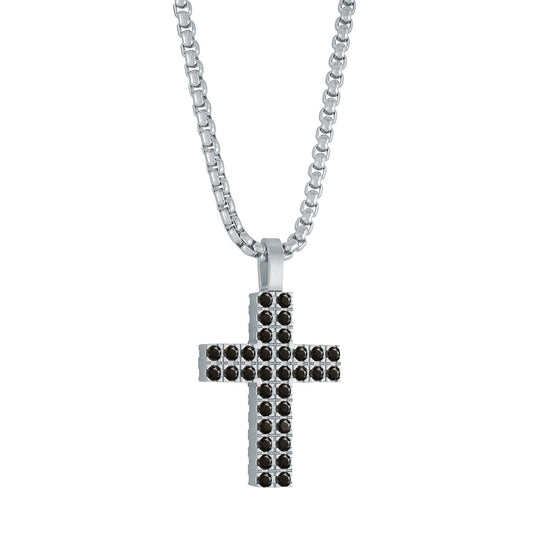 REVERSIBLE CZ CROSS PENDANT